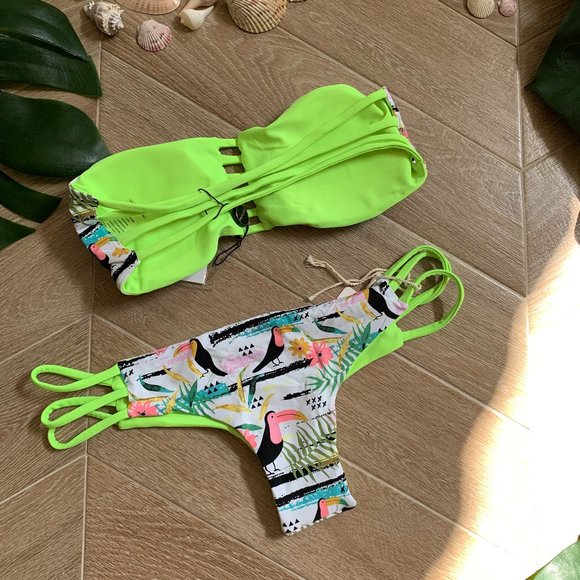 Green pelican tropic Bikini - Picture 2 of 2